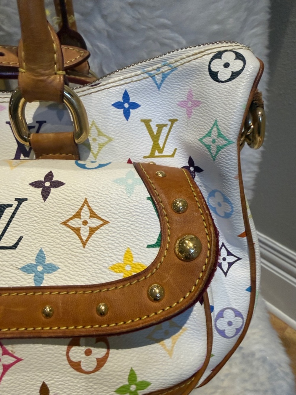 Louis Vuitton White Multicolor Murakami Monogram Rita - Picture 3 of 14